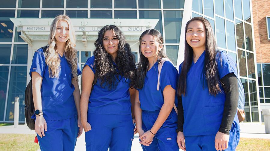 4 nursing students on the blackwood campus